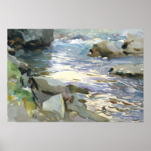 Affiche John Singer Sargent - Stream et Rocks