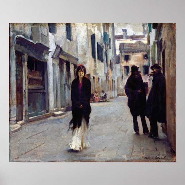 Affiche John Singer Sargent Street à Venise (Devant)