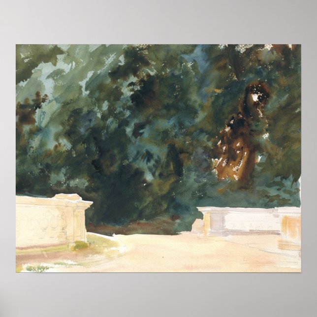 Affiche John Singer Sargent - Terrace et jardins (Devant)