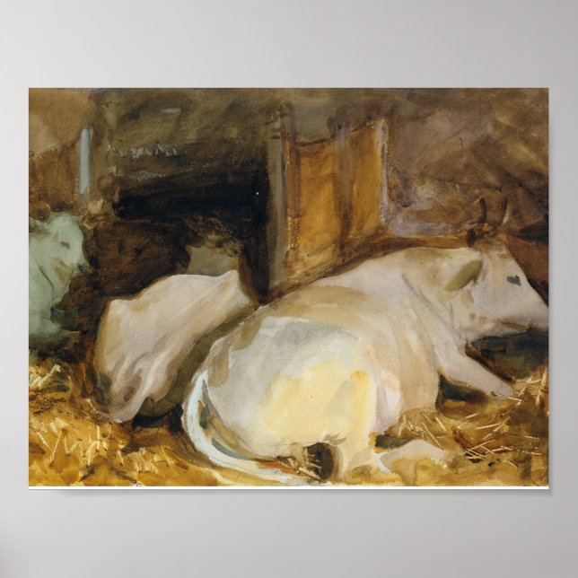 Affiche John Singer Sargent - Trois Oxen (Devant)