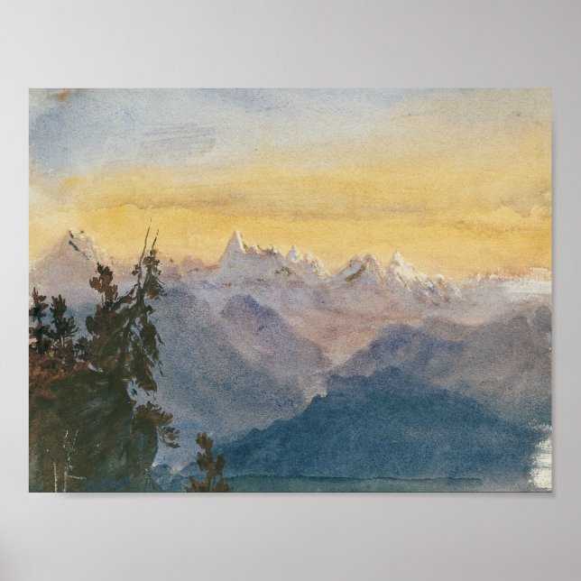 Affiche John Singer Sargent - Vue depuis le mont Pilate (Devant)