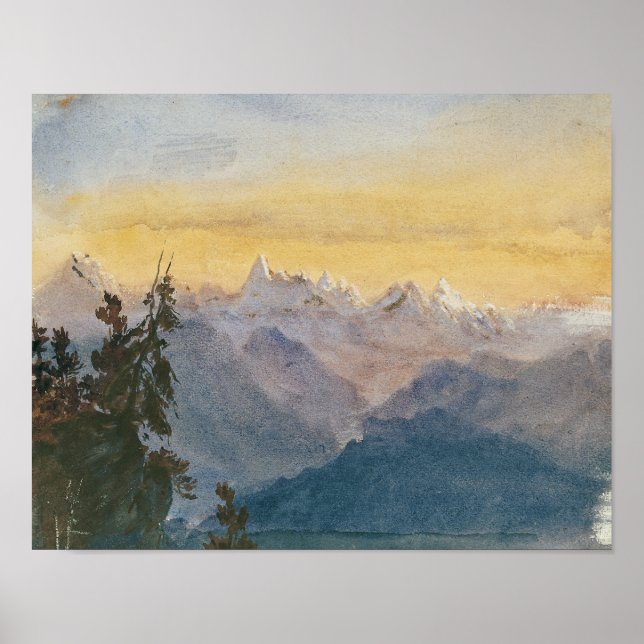 Affiche John Singer Sargent - Vue depuis le mont Pilate (Devant)
