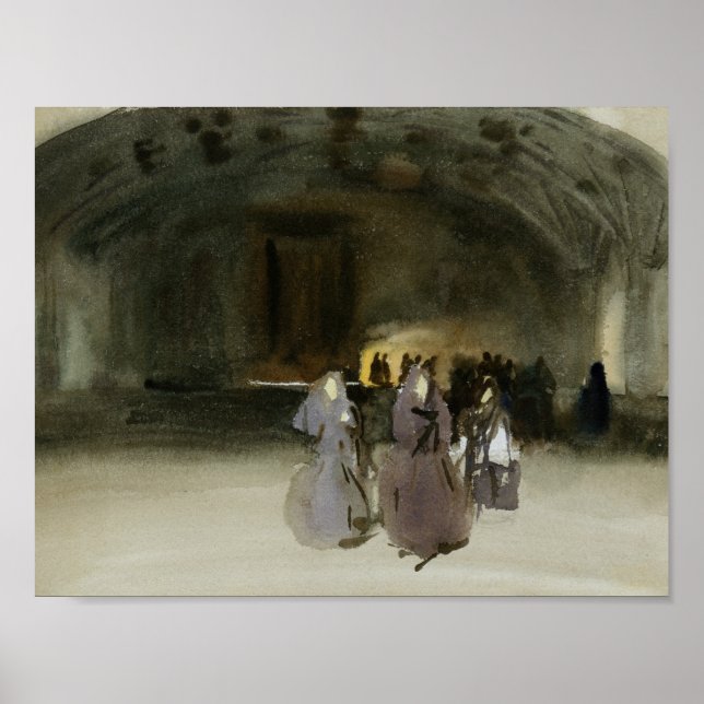 Affiche John Singer Sargent - Women Approaching (Devant)