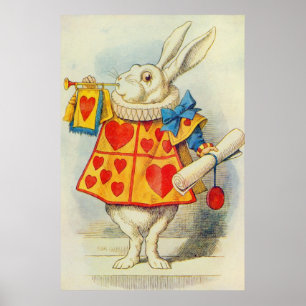 Affiche John Tenniel   Le lapin blanc