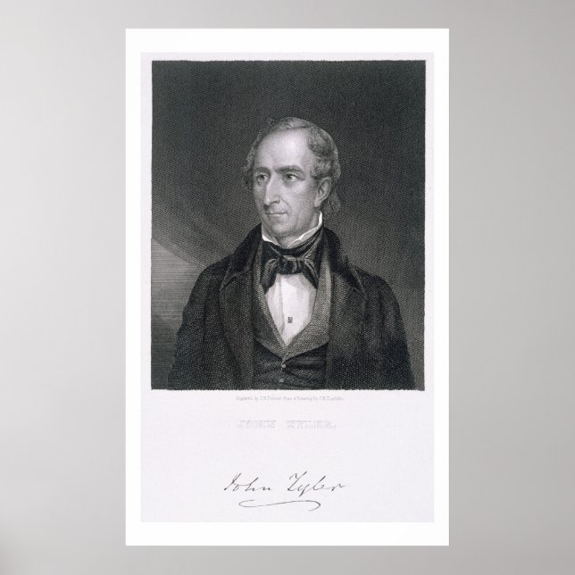 Affiche John Tyler, gravé par John B. Forrest (1814-1870) (Devant)