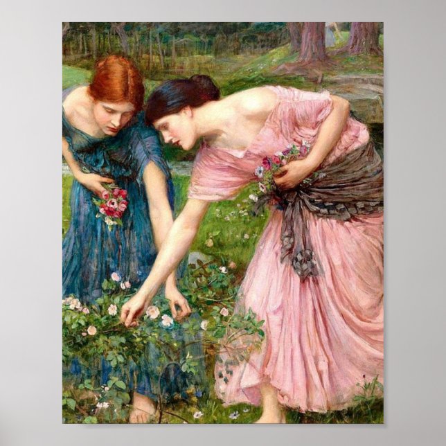 Affiche John William Waterhouse Gather Ye Rosebuds (Devant)
