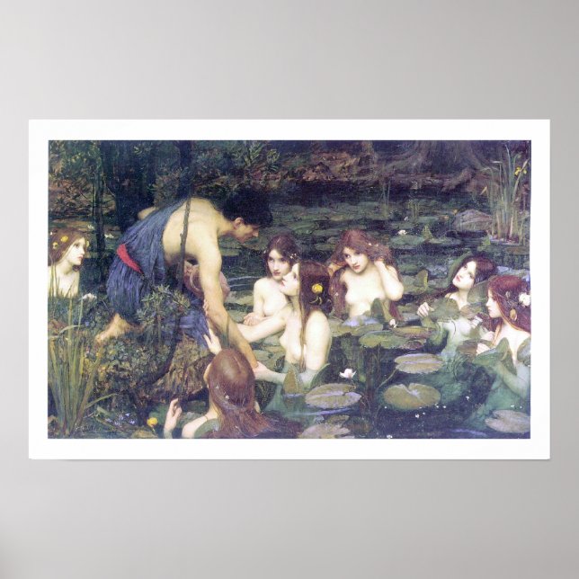 Affiche John William Waterhouse - Hylas et les Nymphes (Devant)