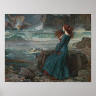 Affiche John William Waterhouse - Miranda - La tempête