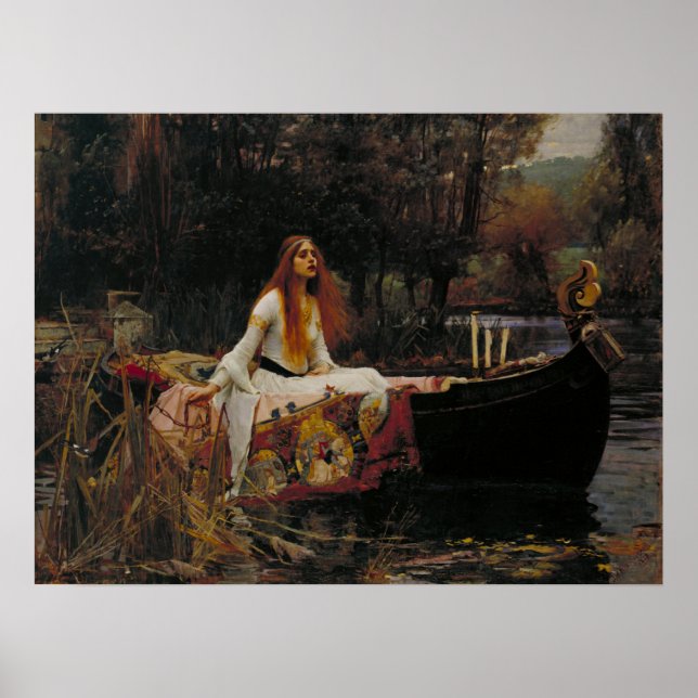 Affiche John William Waterhouse - The Lady of Shalott, (Devant)