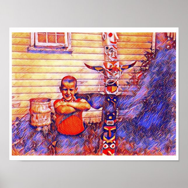 Affiche Johnny et le Totem, Psych, Carte Postale Art Moder (Devant)
