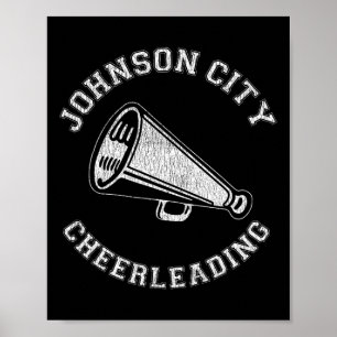 Affiche Johnson City Cheer Distressed Retro 90's Cheerlead