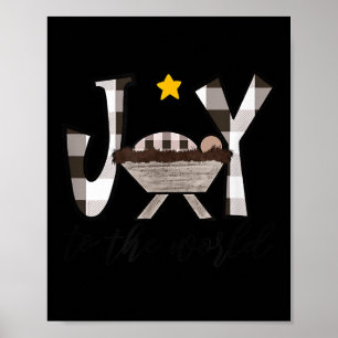 Affiche Joie au monde bébé Jésus dans la crèche Noël