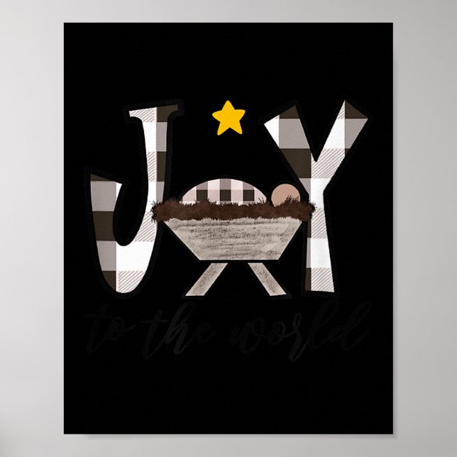 Affiche Joie au monde bébé Jésus dans la crèche Noël (Devant)