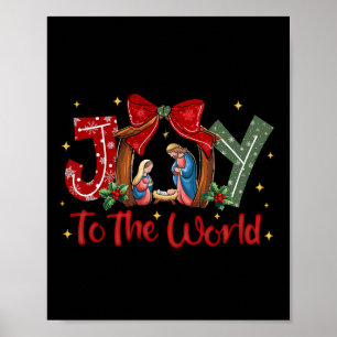 Affiche Joie au monde de Noël Scène de la Nativité chrétie