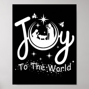 Affiche Joie au monde Jésus Noël Scène de la Nativité Fa