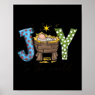 Affiche Joie au monde par Jésus Scène de Noël de la Nativi