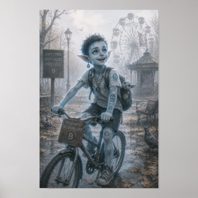 Affiche Joie / Cycliste / Parc Vide (Devant)