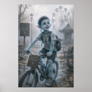Affiche Joie / Cycliste / Parc Vide