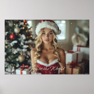 Affiche JOIE DANS LE MONDE - Noël Santa Girl