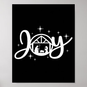 Affiche Joie de Noël chrétienne Jésus Scène de la Nativité