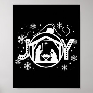 Affiche Joie de Noël chrétienne Jésus Scène de la Nativité