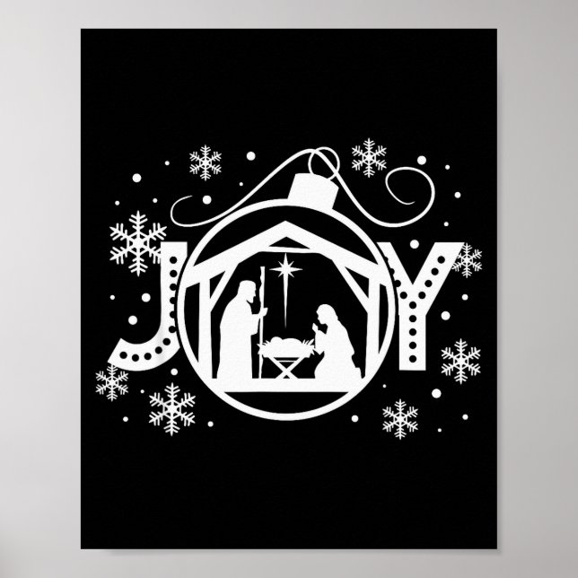 Affiche Joie de Noël chrétienne Jésus Scène de la Nativité (Devant)