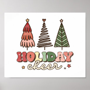 Affiche Joie de Noël Rétro Noël