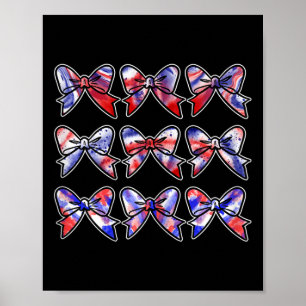 Affiche Joie du 4 juillet Grand nœud papillon Tie Dye Pom-