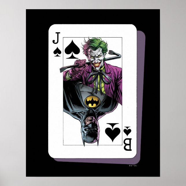 Affiche Joker and Batman Spade Playing Card Illustration (Devant)