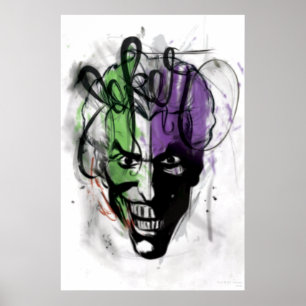Affiche Joker Neon Airbrush Portrait