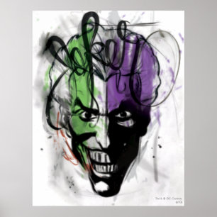 Affiche Joker Neon Airbrush Portrait