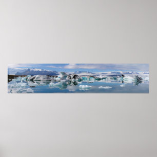 Affiche Jokulsarlon Glacial Lake in Iceland Panorama