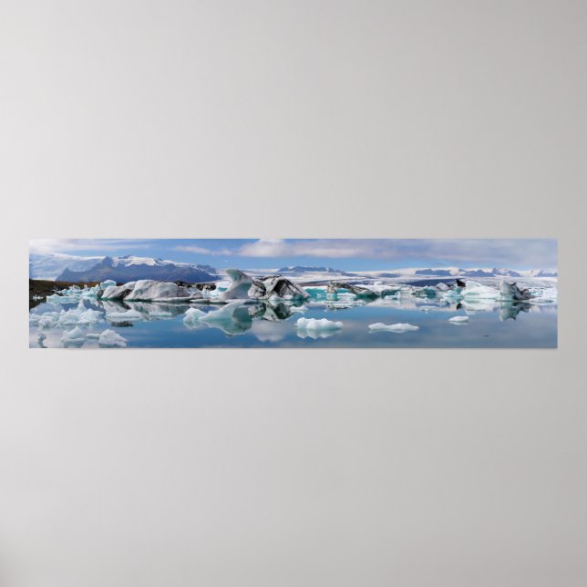 Affiche Jokulsarlon Lac glaciaire en Islande Panorama (Devant)