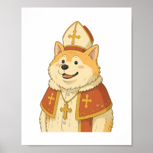 Affiche Joli Akita pape - Création de chien drôle