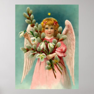 Affiche Joli Ange En Robe Rose