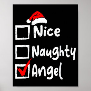 Affiche Joli Ange Méchant Drôle Liste de Noël Famille Tapi