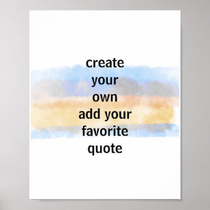 Affiche joli aquarelle bleu et jaune ajouter un devis