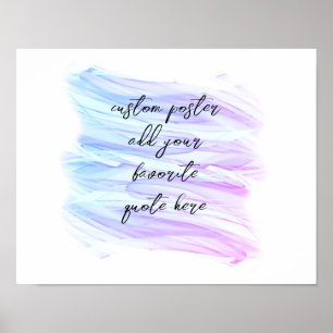 Affiche joli aquarelle bleu et violet ajouter une citation