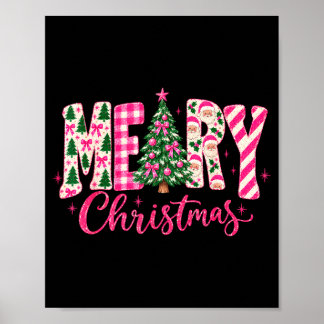 Affiche Joli arbre de Noël rose coquet pour enfants