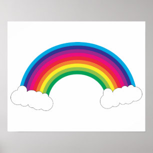 Affiche Joli arc en ciel et nuages