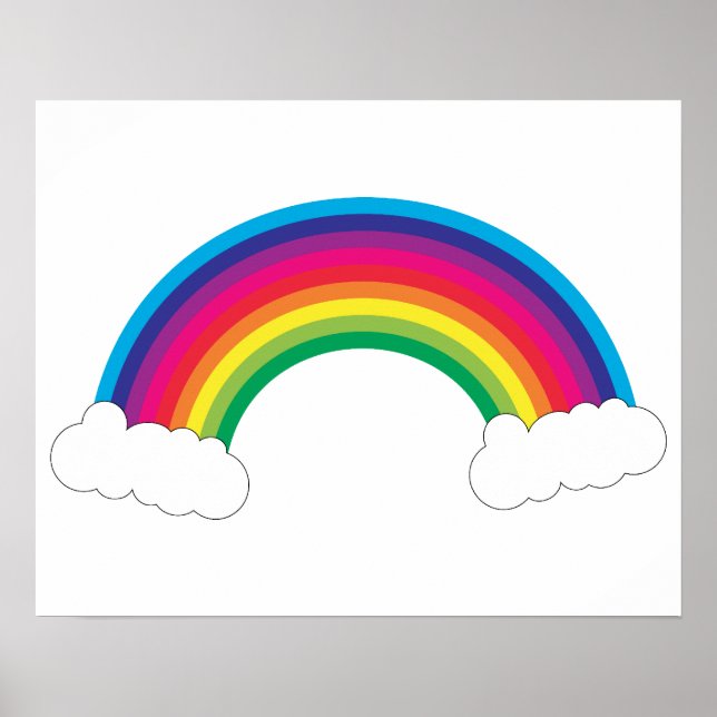 Affiche Joli arc en ciel et nuages (Devant)