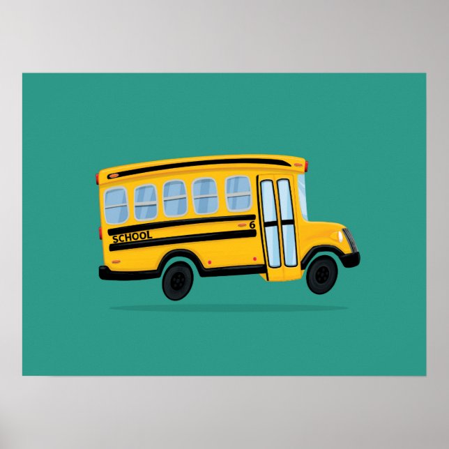 Affiche Joli Art de Bus Scolaire (Devant)