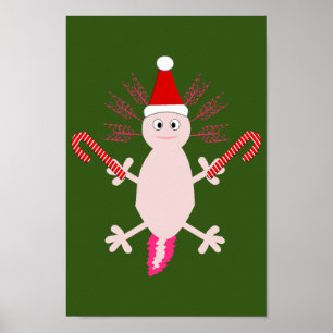 Affiche Joli Axolotl de Noël