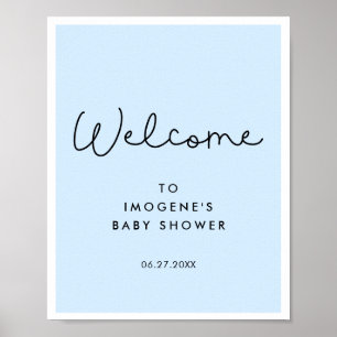 Affiche Joli Baby shower de typographie lunaire Bienvenue