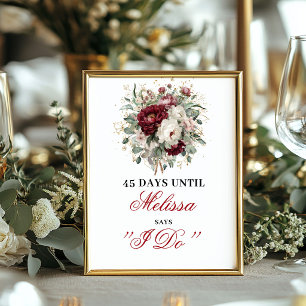 Affiche Joli blush burgundy panneau de table Dais Until I