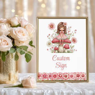 Affiche Joli Blush Rose Magique Fée 3ème Anniversaire Pers