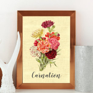 Affiche Joli Bouquet Carnation Vintage