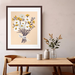 Affiche Joli Bouquet Daisy Retro Art Moderne Coloré