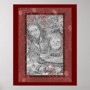 Affiche Joli cadre de design floral Créer votre propre pho