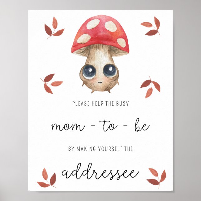 Affiche Joli champignon - Aider la maman occupée à s'adres (Devant)